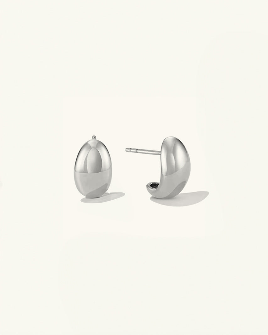 Waterproof silver teardrop stud earrings – hypoallergenic and suitable for daily wear