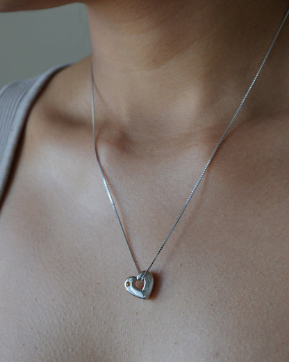 January Birthstone Necklace – Garnet Heart Pendant