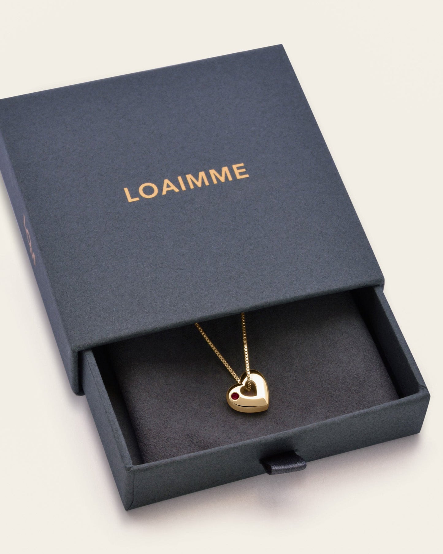 January Birthstone Necklace – Garnet Heart Pendant