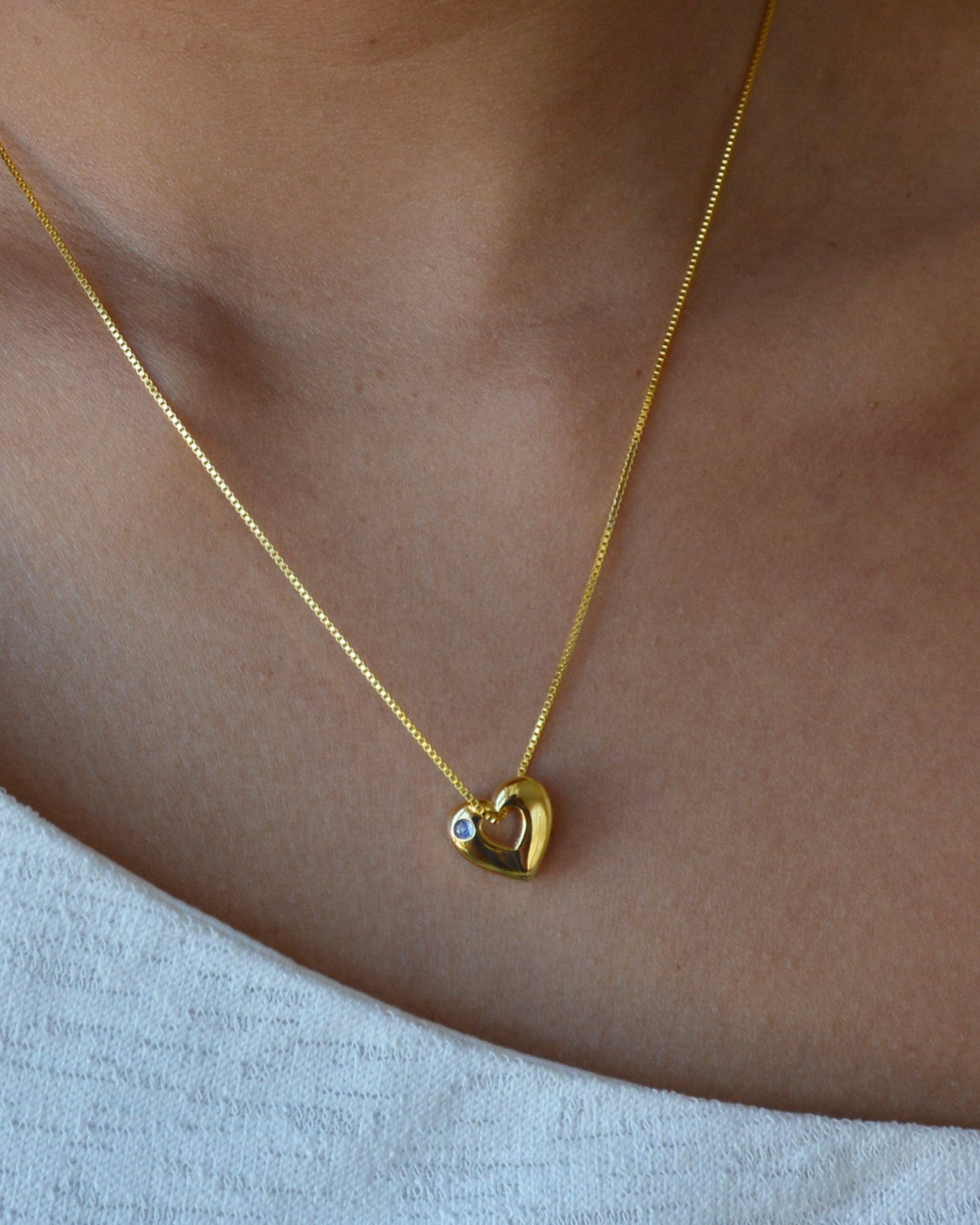 December Birthstone Necklace – Tanzanite Heart Pendant