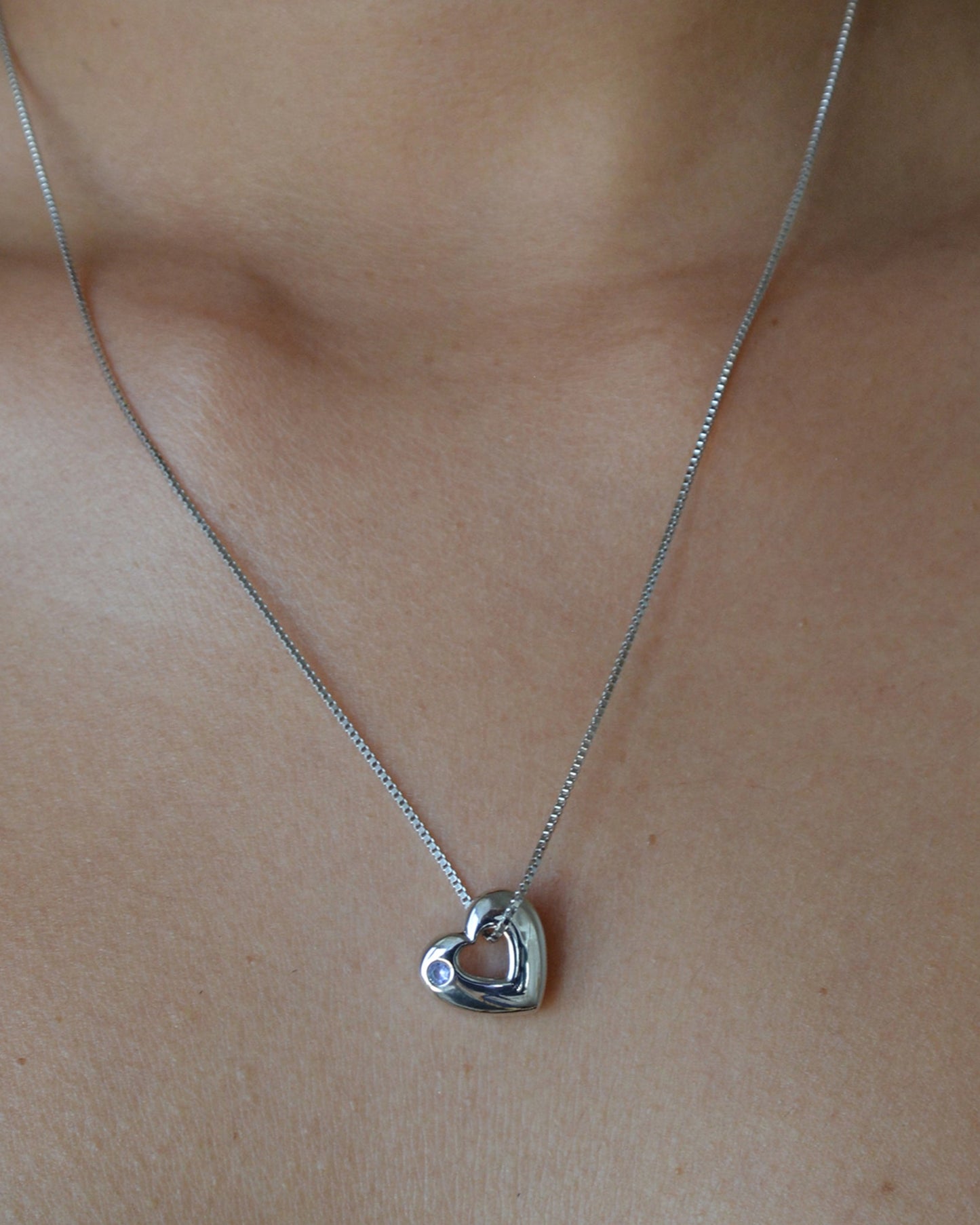December Birthstone Necklace – Tanzanite Heart Pendant