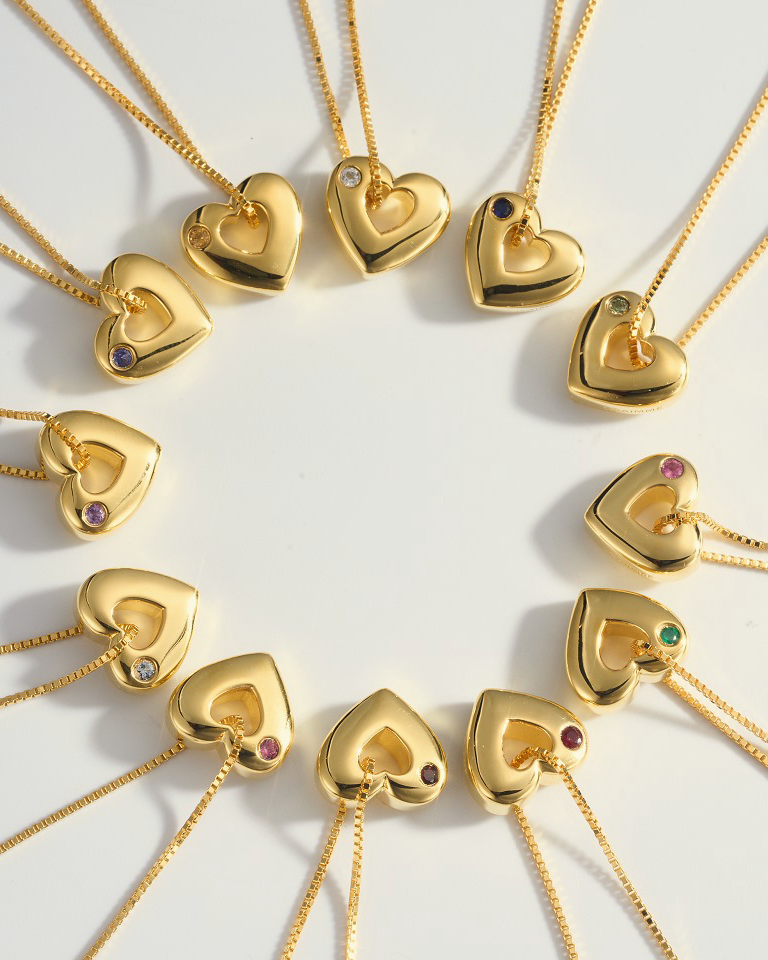 February Birthstone Necklace – Amethyst Heart Pendant