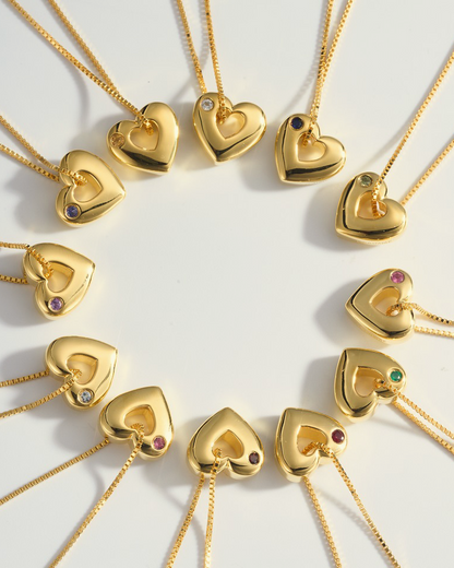 February Birthstone Necklace – Amethyst Heart Pendant