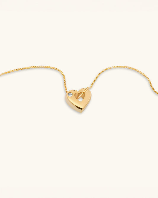 March Birthstone Necklace – Aquamarine Heart Pendant