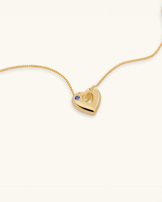December Birthstone Necklace – Tanzanite Heart Pendant