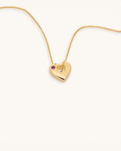 October Birthstone Necklace – Pink Tourmaline Heart Pendant