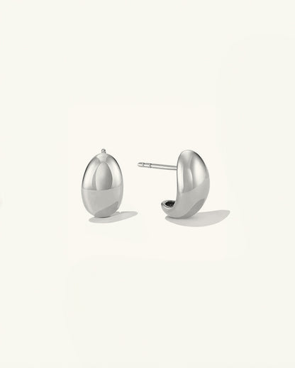 Waterproof silver teardrop stud earrings – hypoallergenic and suitable for daily wear